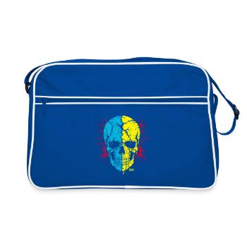 Palette néon fendue par crâne - Sac Retro - bleu/blanc - Devant