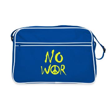 PAS DE GUERRE – Déclaration pour la paix contre la guerre - Sac Retro - bleu/blanc - Devant