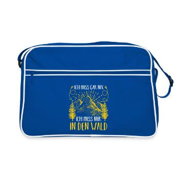 Jagd Jagen Waidmann Jäger - Retro Tasche - Blau/Weiß - Vorne