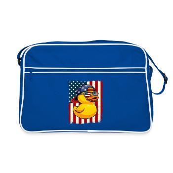 Canard en caoutchouc Drapeau américain Patriotique Amateur du canard - Sac Retro - bleu/blanc - Devant