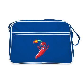 Chipotle, chili, piment, jalapeño, piment pimenté - Sac Retro - bleu/blanc - Devant