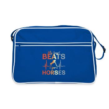 I love horseback riding - Retro Bag - blue/white - Front