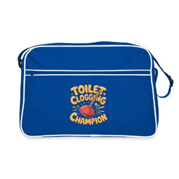 Champion du bouchon des toilettes, Chouchouteuse drôle - Sac Retro - bleu/blanc - Devant