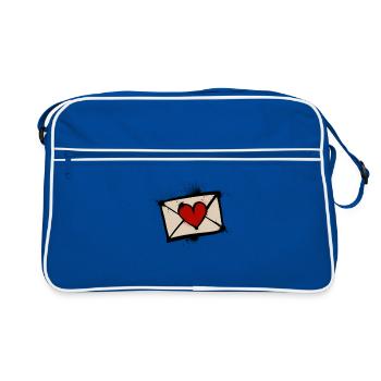 Heart Letter Graffiti Love Post - Retro Bag - blue/white - Front