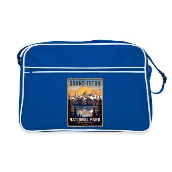 Affiche rétro Grand Teton Wyoming - Sac Retro - bleu/blanc - Devant