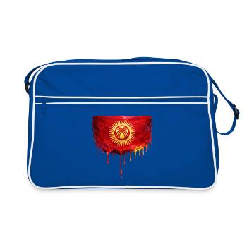 Kyrgyzstan Flag in Teardrop Style - Retro Bag - blue/white - Front