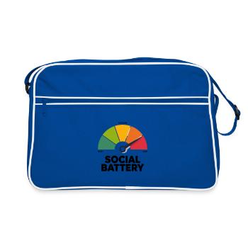 Batterie sociale faible - Sac Retro - bleu/blanc - Devant