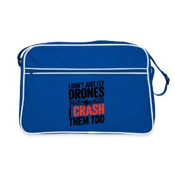Je ne fais pas que piloter des drones, je les crashe trop drôlement. - Sac Retro - bleu/blanc - Devant