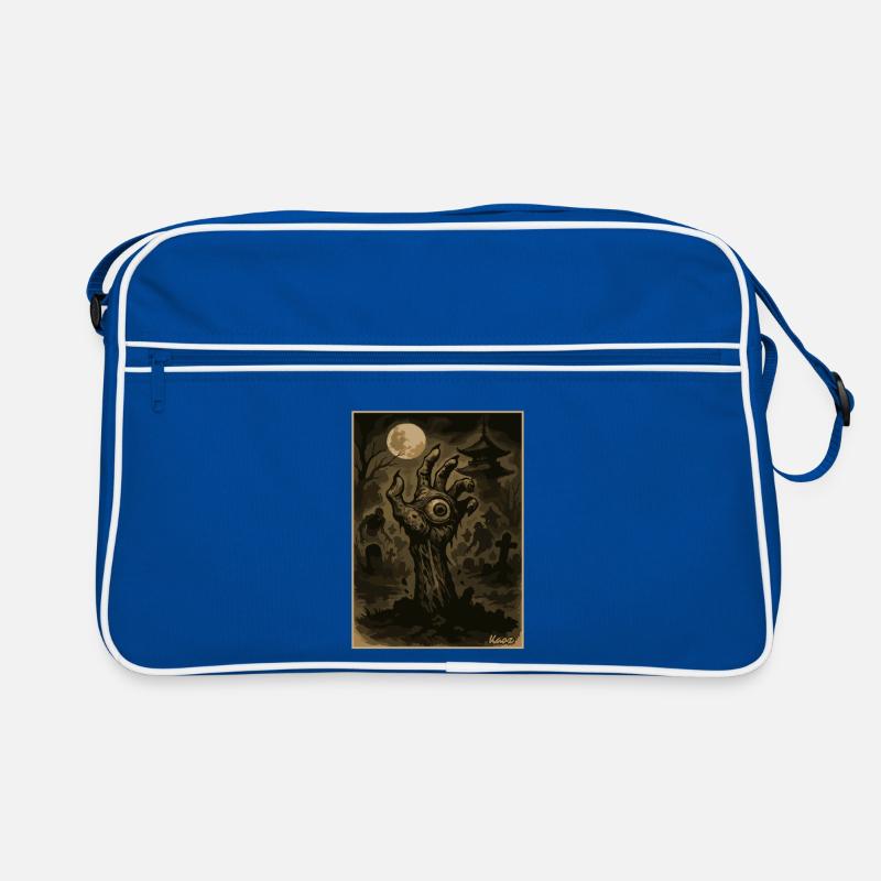 Moonlit Night Zombie Hand on Cemetery Retro Bag