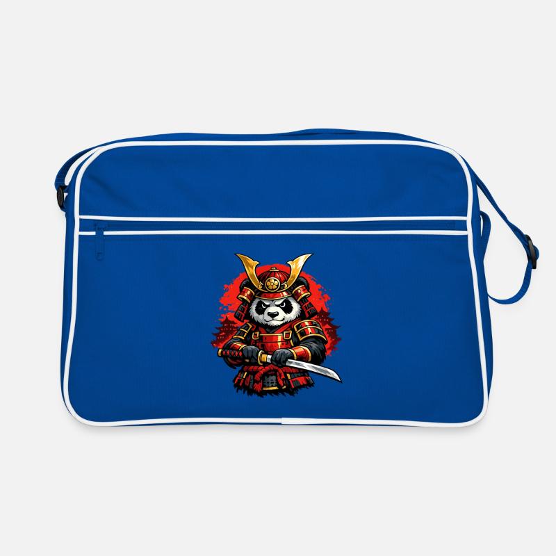 Samurai Panda mit Katana im japanischen Stil Retro Tasche
