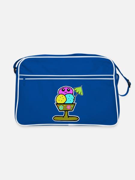 Glace colorée Sundae Glace Glace Glace - Sac Retro - bleu/blanc - Devant