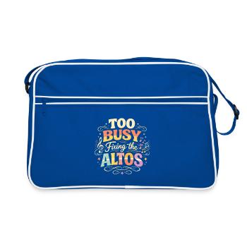 Sauvegarder les voix alto | Chef de chœur, professeur de musique - Sac Retro - bleu/blanc - Devant