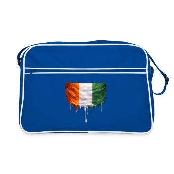 Ivory Coast Flagge in Tropfenkunst - Retro Tasche - Blau/Weiß - Vorne
