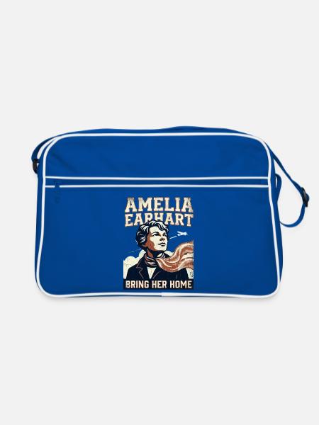 Amelia Earhart – Bring Her Home - Retro Bag - blue/white - Front