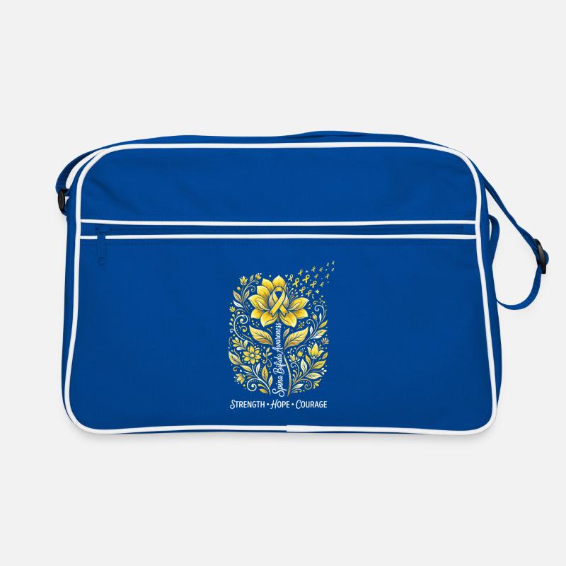 Couronne de Fleurs Dorées Force Espoir Courage Sac Retro