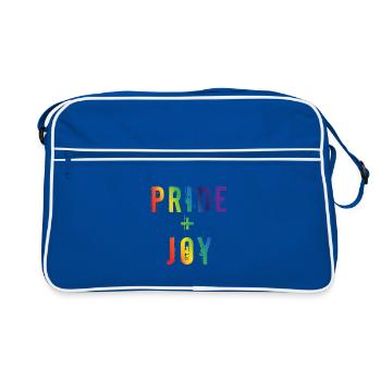 Pride Joy Rainbow LGBTQ Typography Design - Retro Tasche - Blau/Weiß - Vorne