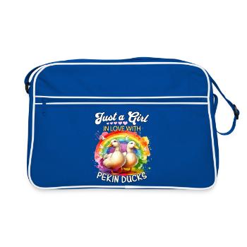 Peking Duck Girl Pekin Duck - Retro Bag - blue/white - Front