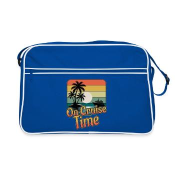 On Cruise Time Family Vacation Trip Cruising - Retro Bag - blue/white - Front