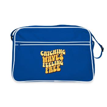 Catching Waves Feeling Free - Retro Tasche - Blau/Weiß - Vorne