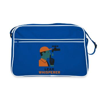 Leak Whisperer | Plumber Plumbing Humor - Retro Bag - blue/white - Front