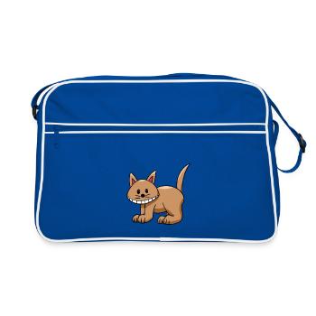 Funny Cat Cats Kids Child - Retro Bag - blue/white - Front