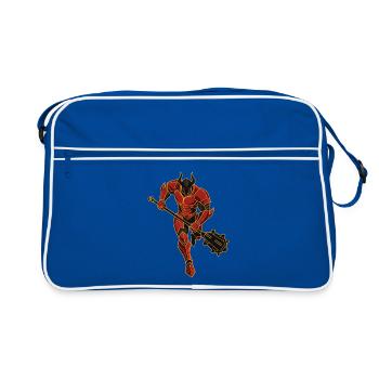 Devil Demon Mask Death Fantasy Satan Halloween - Retro Bag - blue/white - Front