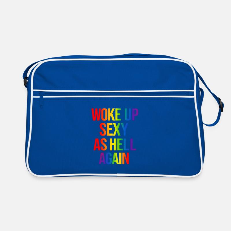Rainbow Text Woke Up Sexy Retro Bag