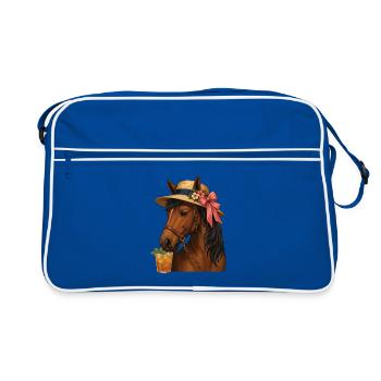 Derby de courses de chapeaux style fête - Sac Retro - bleu/blanc - Devant