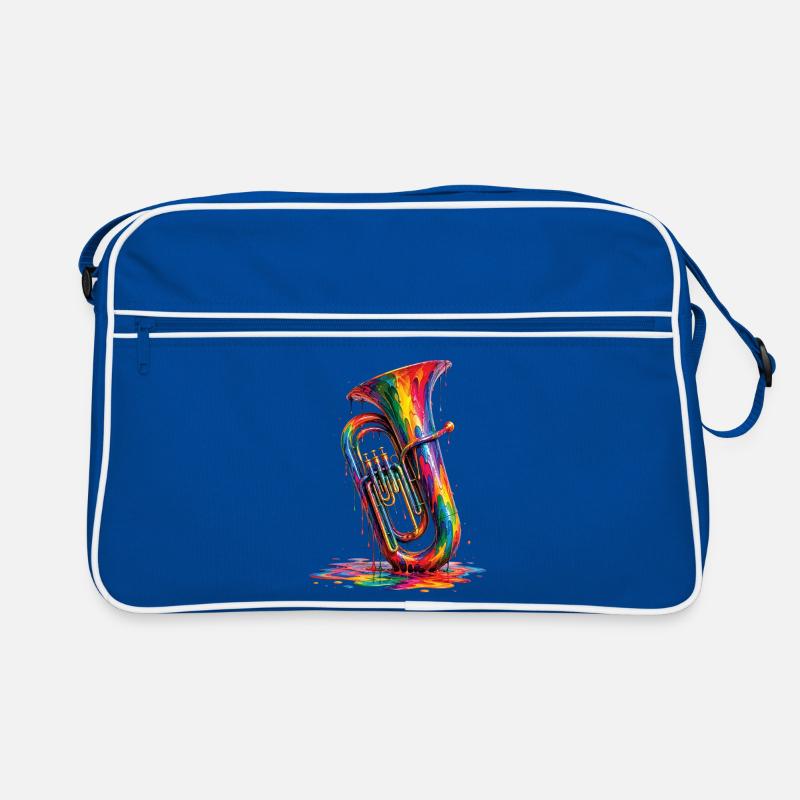 Tuba with dripping paint Retro Bag