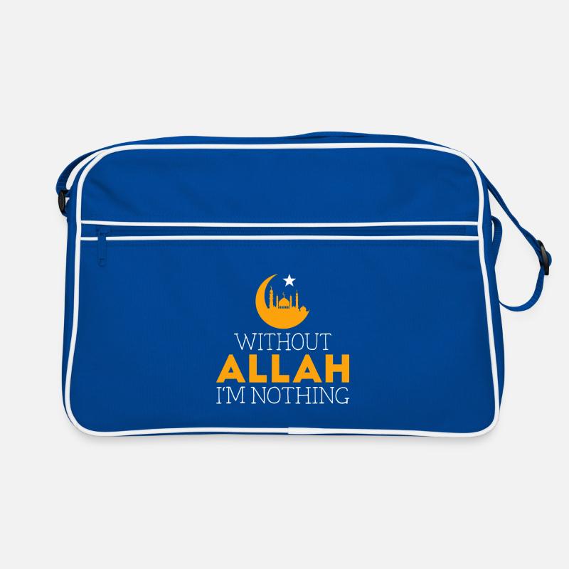Ohne Allah bin ich nichts Typografie Retro Tasche