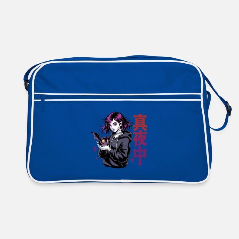 真夜中 Goth Anime Girl Midnight Bat Gothic Retro Bag