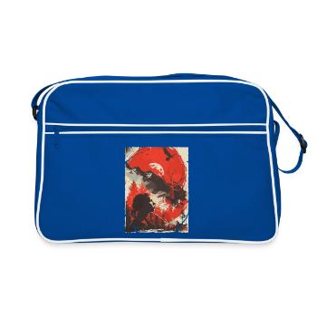 Red Moon Wilderness Silhouette - Retro Tasche - Blau/Weiß - Vorne