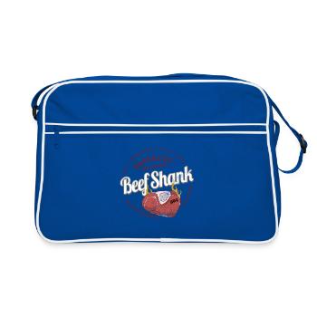 Beef Shank Barbecue Beef Knuckle Vintage BBQ Design - Retro Bag - blue/white - Front