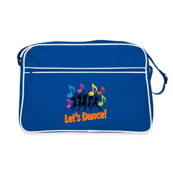 Neon Dance Party Notes - Retro Bag - blue/white - Front