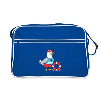 Conception de sauveteurs de mouette - Sac Retro - bleu/blanc - Devant