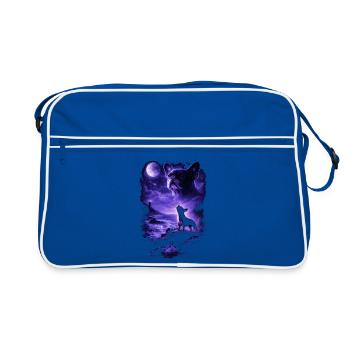 Hund Mama Hund Papa - Retro Tasche - Blau/Weiß - Vorne
