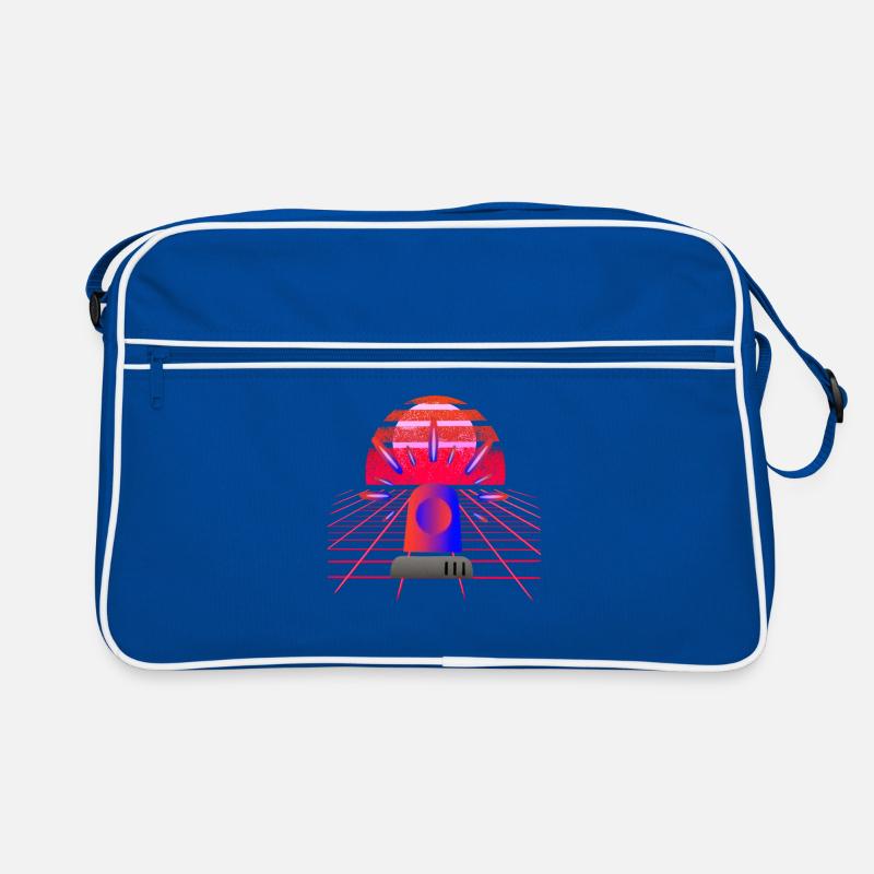 Retro Synthwave Siren Blue Light Neon Retro Bag