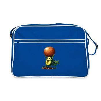 Un héros avocat soulève une boule de fruits - Sac Retro - bleu/blanc - Devant