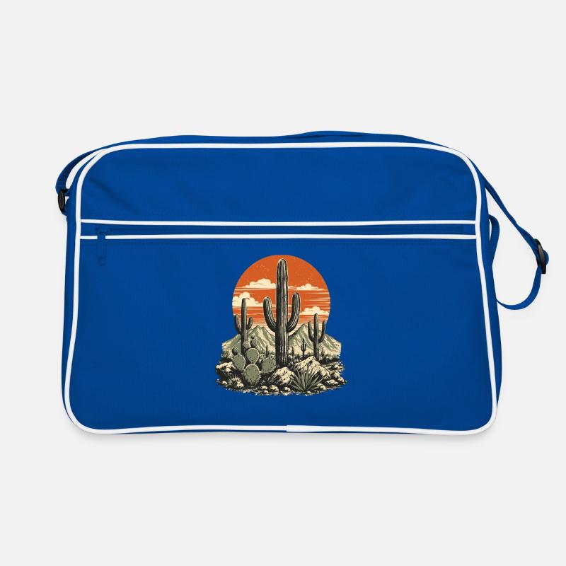 Desert Cactus Sunset Retro Tasche