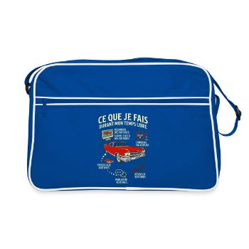 Ce que je fais passion voiture ancienne - Sac Retro - bleu/blanc - Devant