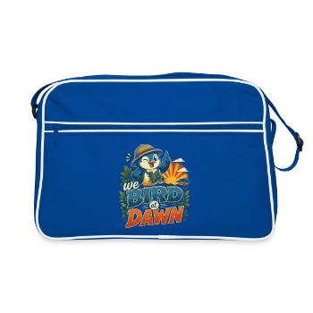 Observation des oiseaux à l’aube - Sac Retro - bleu/blanc - Devant