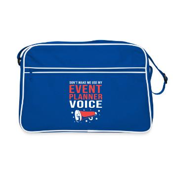 Voix de l’organisateur d’événements - Sac Retro - bleu/blanc - Devant