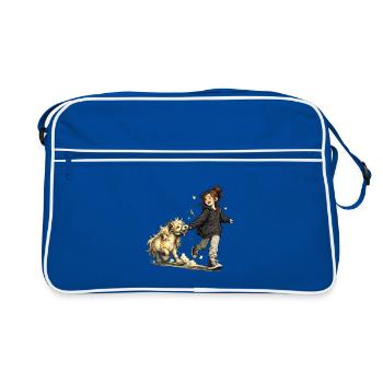 More laughter. More pony. – Friendship and horses - Retro Bag - blue/white - Front