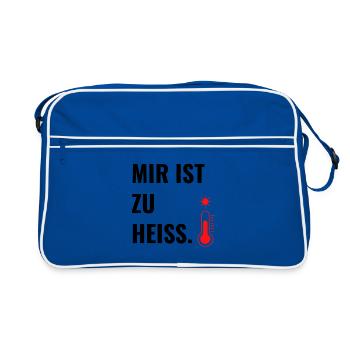 Mir ist zu heiß. - Retro Tasche - Blau/Weiß - Vorne