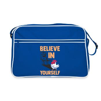 Élevage de coqs, volaille, poulet - Sac Retro - bleu/blanc - Devant
