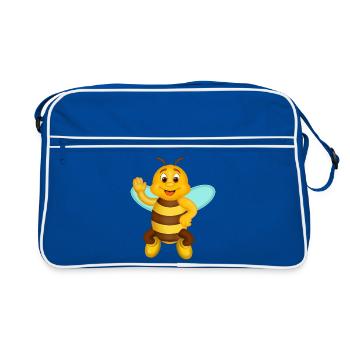 Abeille joyeuse aux ailes bleues - Sac Retro - bleu/blanc - Devant