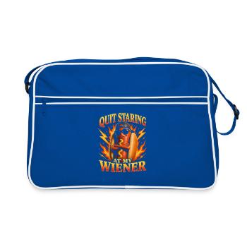 Deep within the campground, Finn has constructed a - Retro Tasche - Blau/Weiß - Vorne
