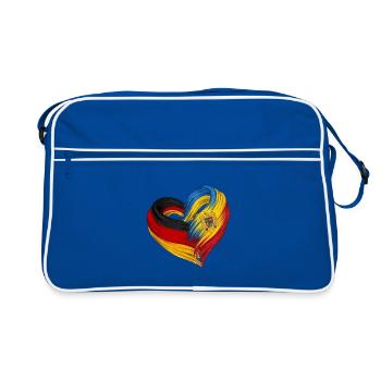 Cœur de l’Allemagne et de la Roumanie - Sac Retro - bleu/blanc - Devant