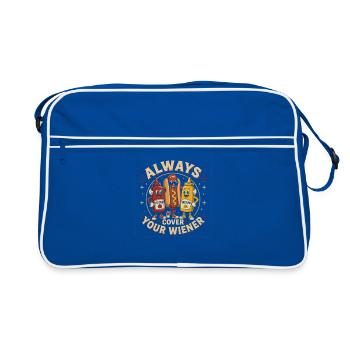 Toujours couvrir les Viennois ! Hot-dog drôle - Sac Retro - bleu/blanc - Devant