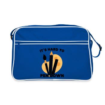 Cool Artist It´s Hard To Pen Down Painter Gift - Retro Tasche - Blau/Weiß - Vorne